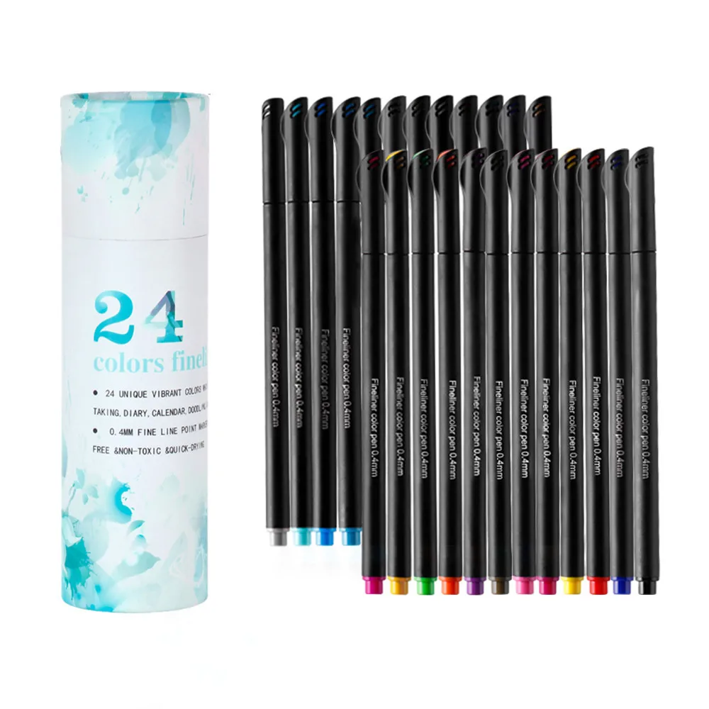 

Painting Supplies Stationery 12 Colors 24 Colors Fine Color Drawing Pen Art Hook Line Pen