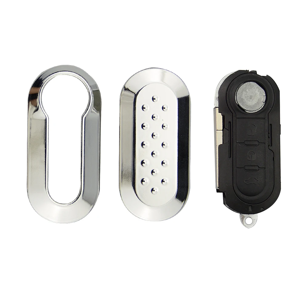 Okeytech 3 Buttons Remote Modified Flip Silica Car Key Shell For Fiat 500 Panda Punto Bravo Cover Uncut Blade Key Cover Case