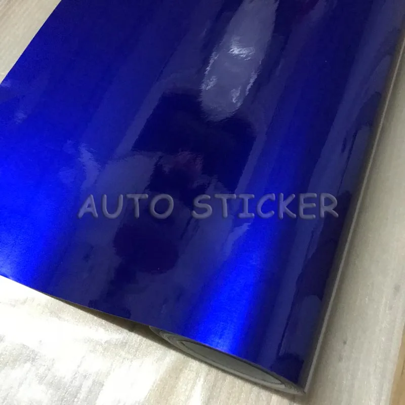 

Deep Blue Metallic Glossy Chrome Vinyl Sticker For Whole Car Wrap Covering foil With Air Bubble Free Size 1.52x20m(5X67ft)