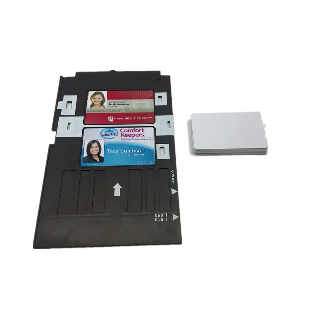 PVC ID card tray for Epson L800,L801,L805,L810,L850 inkjet printers to printing blank CR80 size inkjet pvc cards membership card