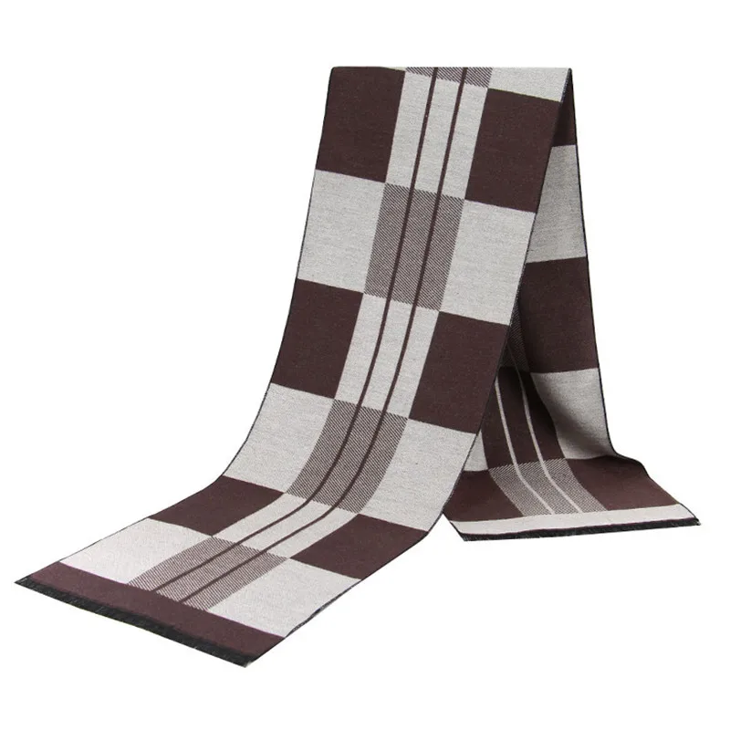 

Winter Scarf Men New Brand Pashmina Wraps brown Thicken Cashmere Long Scarves Man Fashion Designer Accessories High Quality