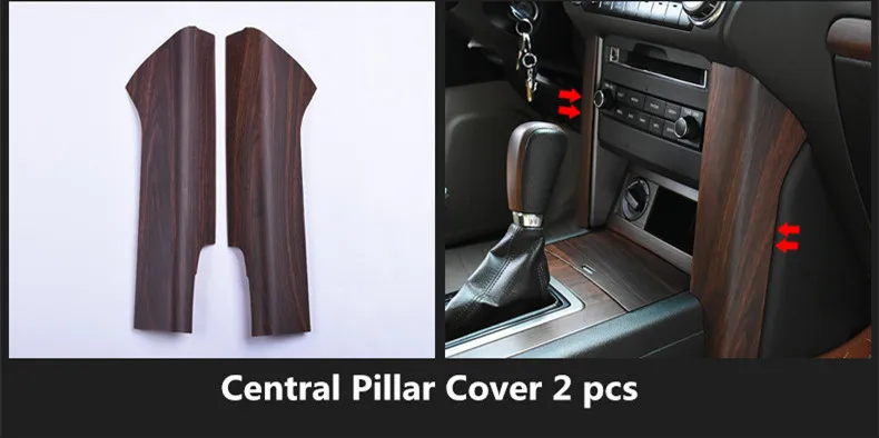 Imitation Wooden Classic Central Pillar Decorated Cover Sticker With Start Stop Engine System For Toyota Prado Z2EA357