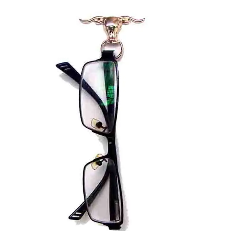 Metal Alloy Longhorn Steer Bull Head Charm Bar Pin Brooch Fashion Eyeglasses Holder Badge Unisex Ornament jewelry