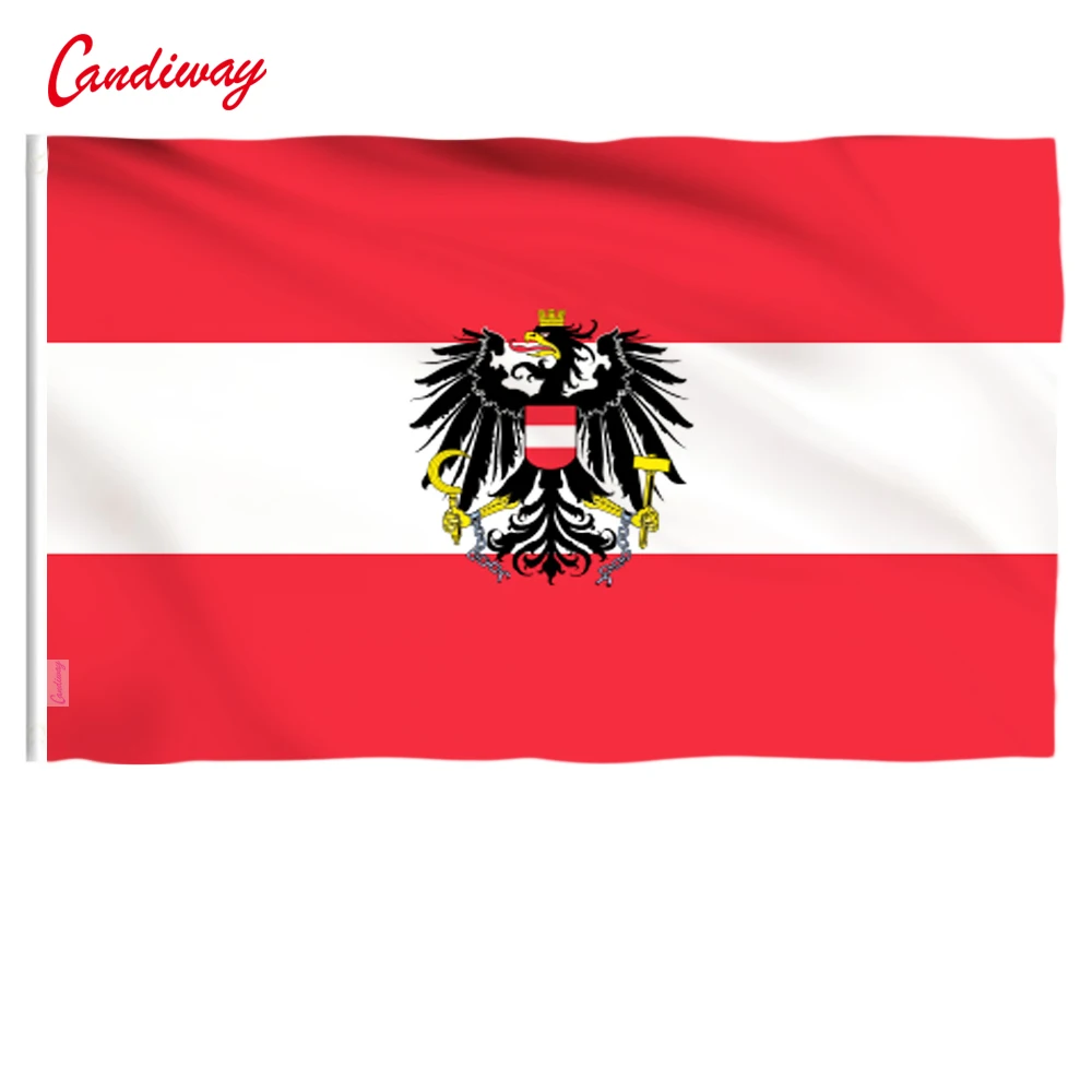 3X5 feet AUSTRIA WITH EAGLE FLAG AUSTRIAN CREST indoor Outdoor Office/Activity/parade/Festival/Home Decoration