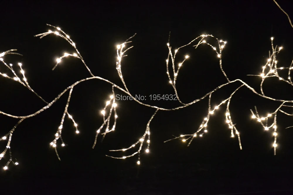 

3V Low Voltage Battery Type Shining Silver or Gold Willow Garland 6Ft Bendable Branch Light 60 PCs LED Warm White or Pure White