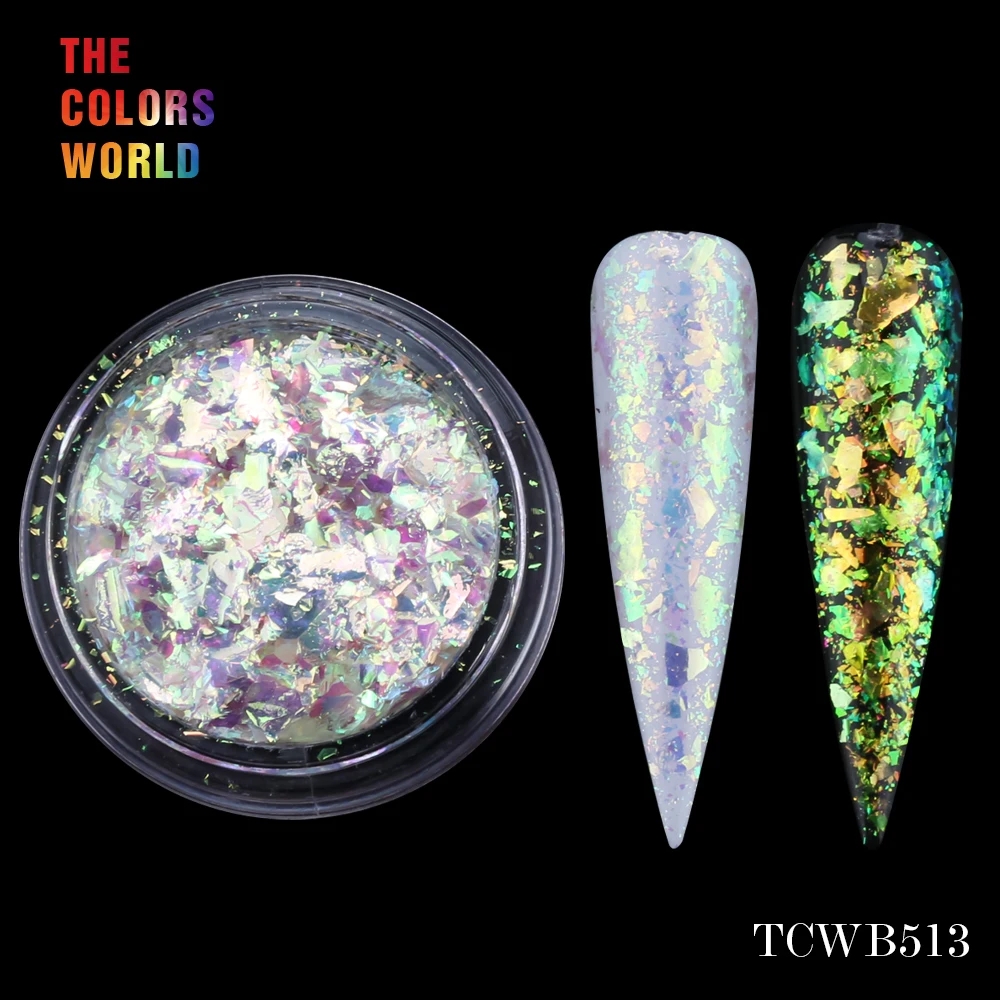 TCT-238 Einhorn Weiß Chameleon Flakes Magie Flakes Multi Chrom Nagel Pulver Regenbogen Flocken Nägel Glitter Aurola Glitter Henna