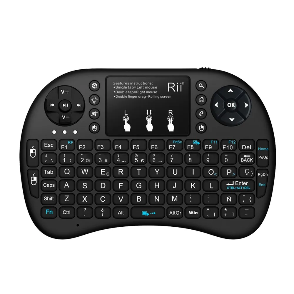 Rii mini i8+ English Version Wireless Backlit Keyboard with Touchpad for PC Smart Android TV Set Top Box