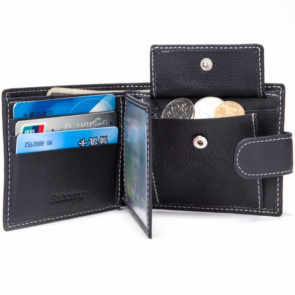 Men Wallets Genuine Cow Leather Wallets Brand With Coin Pocket Purse Card Holder Fashion wallet