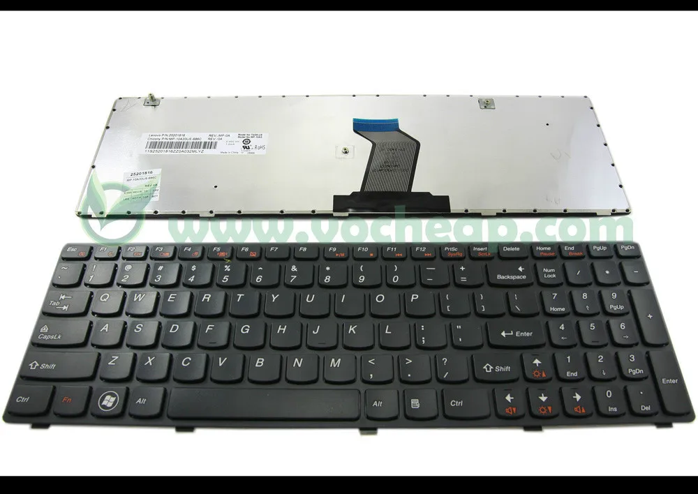 New Laptop Keyboard for Lenovo G580 G580A G585 G585A N580 N585 N586 Black key Black frame US Version - 25-201816