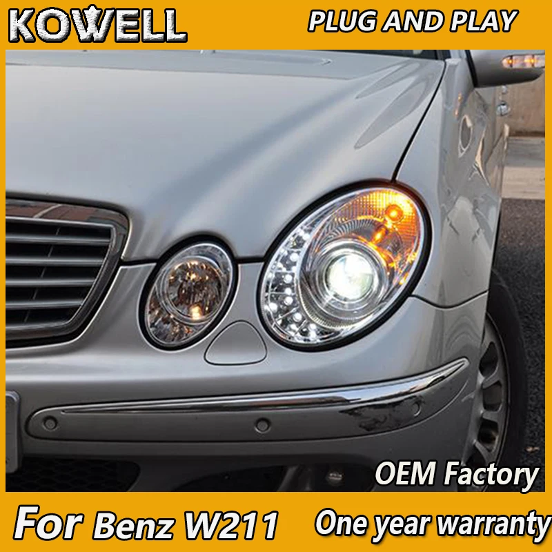 

Автостайлинг KOWELL для Benz W211, фары 2002 2003 2004 2005 2006-2009 Benz E200 E240 E280 светодиодный ные фары H7, ксеноновые линзы