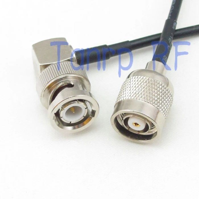 

10pc 6in RP-TNC male ( hole pin) to BNC male right angle RF connector adapter 15CM Pigtail coaxial jumper cable RG174 extension