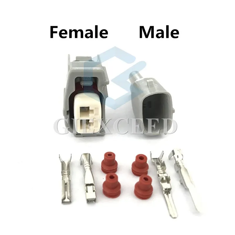 2 Sets 2 Pin AC Assembly 6189-0611 90980-11875 Female Male Knock Sensor Connector Fuel Injector Socket For Toyata Corolla