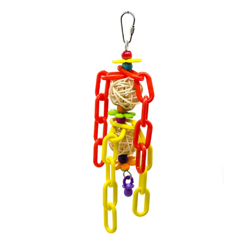 1 pcs Parrot Bite Rattan Ball Plastic Chains String Bird Toys Small Pet Supplies Pet Toy Bird cage accessories Bird toy supplies