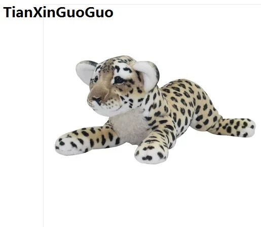 large 60cm lovely lying leopard plush toy simulation leopard soft doll throw pillow birthday gift s0608