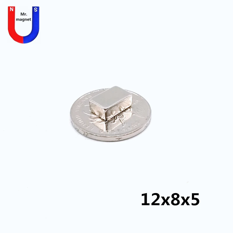 

200pcs 12x8x5 mm magnet powerful small cuboid block NdFeB 12*8*5 magnet cube rare earth neodymium magnet craft F 12x8x5
