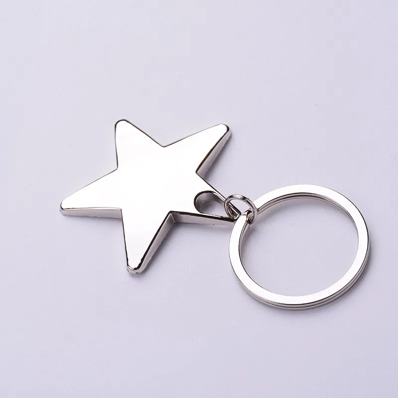 1 piece star keychain keyring Zinc Alloy Star Shaped Keychains Metal Keyrings Five Pointed Star Shaped key chain