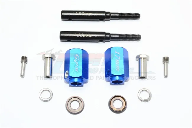 GPM Harden Steel Extended Length Front or Rear Stub Axle +17mm Hex for 1/10 Traxxas Trx-4