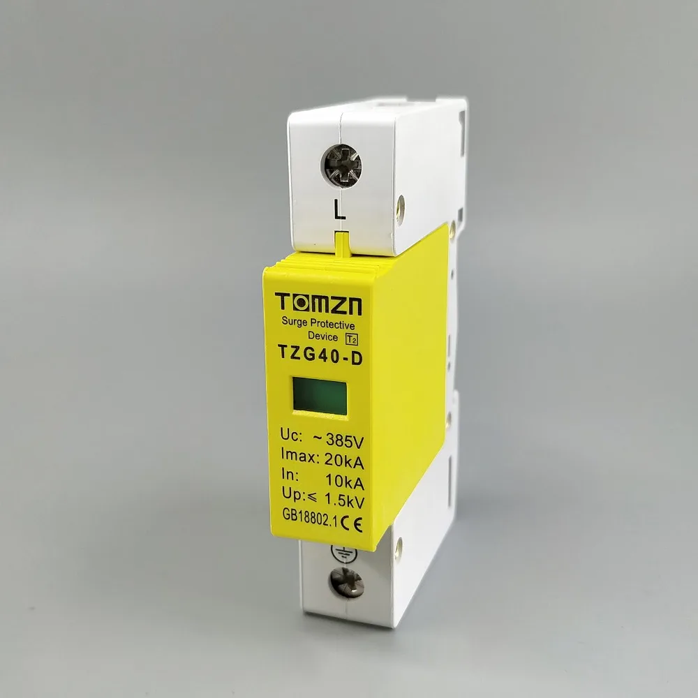 AC SPD 1P 10KA~20KA D ~385V  House Surge Protector Protection Protective Low-voltage Arrester Device