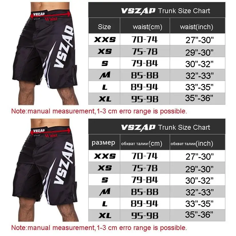 VSZAP-MMA Short Boxeo Shorts, Sports Training and Competition, Tiger Muay Thai Kick Boxing Shorts