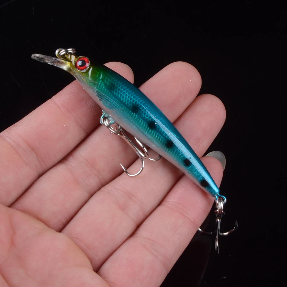 1pcs Fishing Lures Minnow 7.5cm/4.6g Fishing Hard Bait Crankbaits Isca Artificiais Pesca Sea Wobbler Swimming Baits 3D Eyes