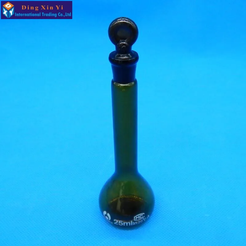 25ml brown glass flask volumetric flint glass flask volumetric Laboratory brown volumetric flask