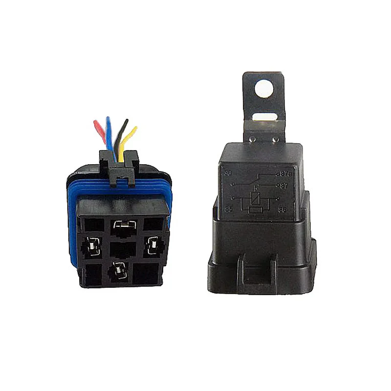 Auto Car relay JD2912 Waterproof SPDT 5 Pin DC 12V 40A relay socket with wire