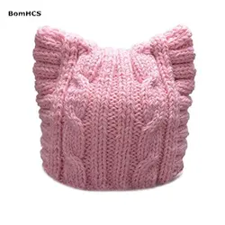 BomHCS Handmade Knit Pussycat Hat Women's March Parade Cap Cat Ears Beanie