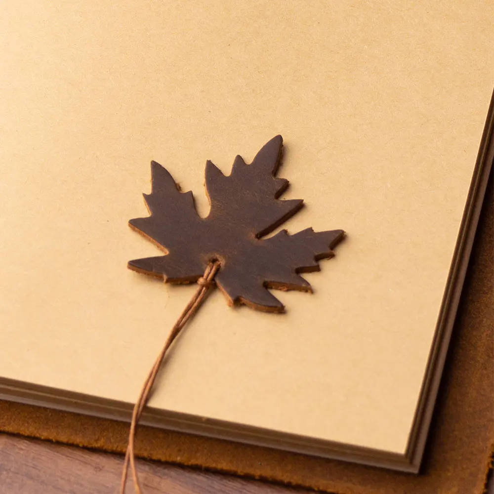 5 pieces  vintage Genuine Leather Reader Bookmark friends Retro Handmade Documents diary Notebook leaf  journal accessories