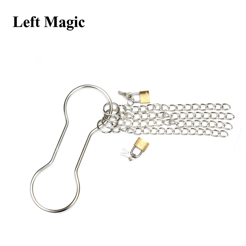 Chain Shackle Escape Handcuff Escape - Silver Color Magic Tricks Stage Close-Up Street Accessories Gimmick Comedy Mentalism