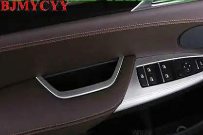 BJMYCYY 1pcs Car-styling ABS Inner Driver's Door Armrest Storage Box Frame Cover stickers For BMW X3 F25 X4 2011-16 Accessories