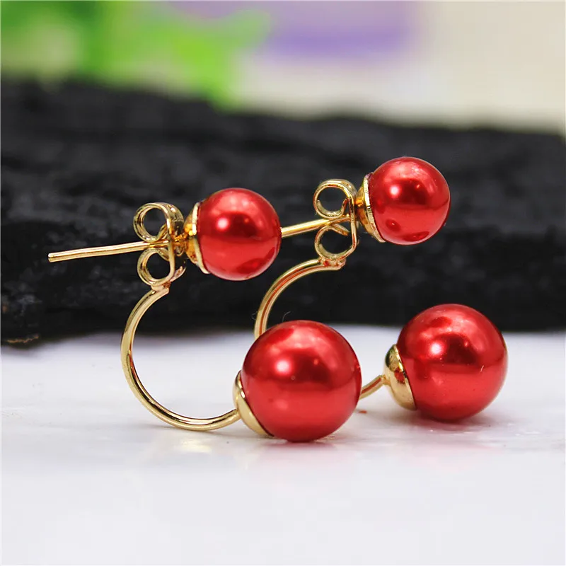 2019 new design fashion brand jewelry elegant double sides earrings for women stud earrings