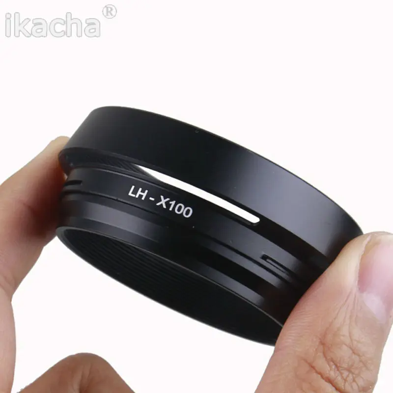 Black 49mm Lens Adapter Ring + Metal Lens Hood For Fujifilm Fuji X100 X70 X100S X100T Replace LH-X100