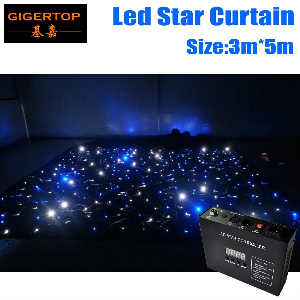 

Cheap Price 3M x 5M & 5Mx3M LED Star Curtain RGBW Color LED Stage Backdrop Black Colored Curtains for Nightclub With Controller