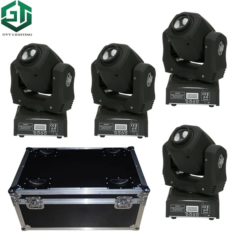 

4pcs/lot Flight Case Packed High brightness 60W LED Spot Moving Head Light 60W LED gobo dj disco lighting 60W Patterns Lights