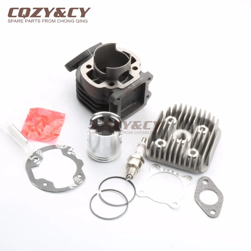 47mm / 10mm 70cc Big Bore Cylinder Kit & Cylinder Head Cap for MBK Booster 50 Zoll 04-10 Rocket 50 Stunt 50 AC Stunt Naked 50 2T