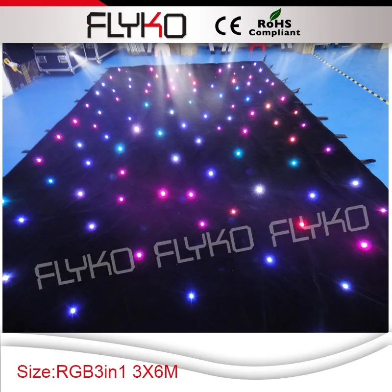 

3x6m new products led star cloth for wedding 8-10leds every sqaure