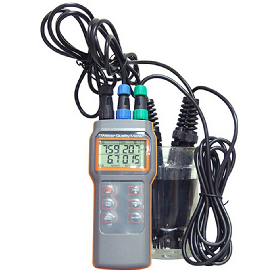 AZ8603 Digital Water Quality Meter Dissolved Oxygen Tester PH Meter PH Conductivit Salinity Temperature Meter with PH Meter