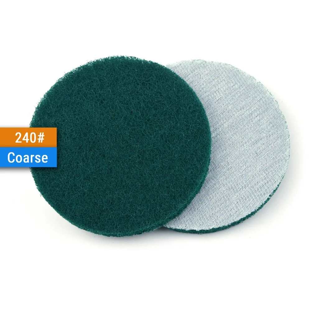 5 인치 125mm 원형 후크 및 루프 산업용 수세미 패드, 헤비 듀티 240 #/800 #/1500 #, 주방 청소용 나일론 연마 패드, 12 개