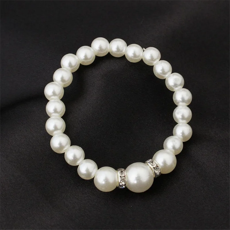 N308 Wedding Engagement Women Simulated Pearls Jewelry Set Necklace / Earrings / Bracelets Fashion Jewelry For Lady Party Gift