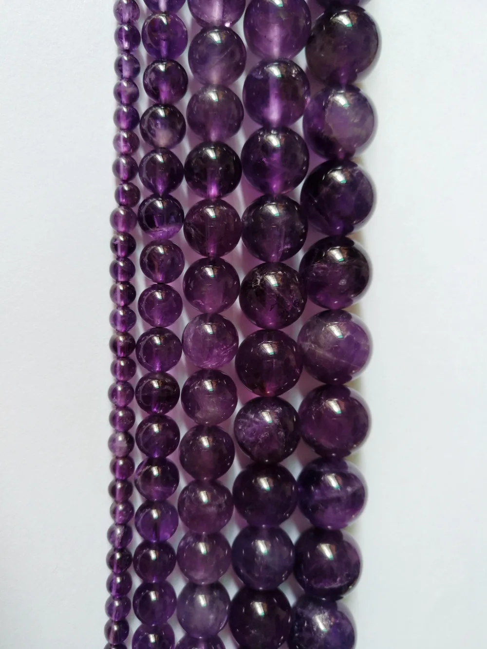 Natural AA Quality Amethyst Quartz Crystal Bead ameth yst Stone Bead for jewelry making 4mm 6mm 8mm  10mm 12mm 15.5'/str