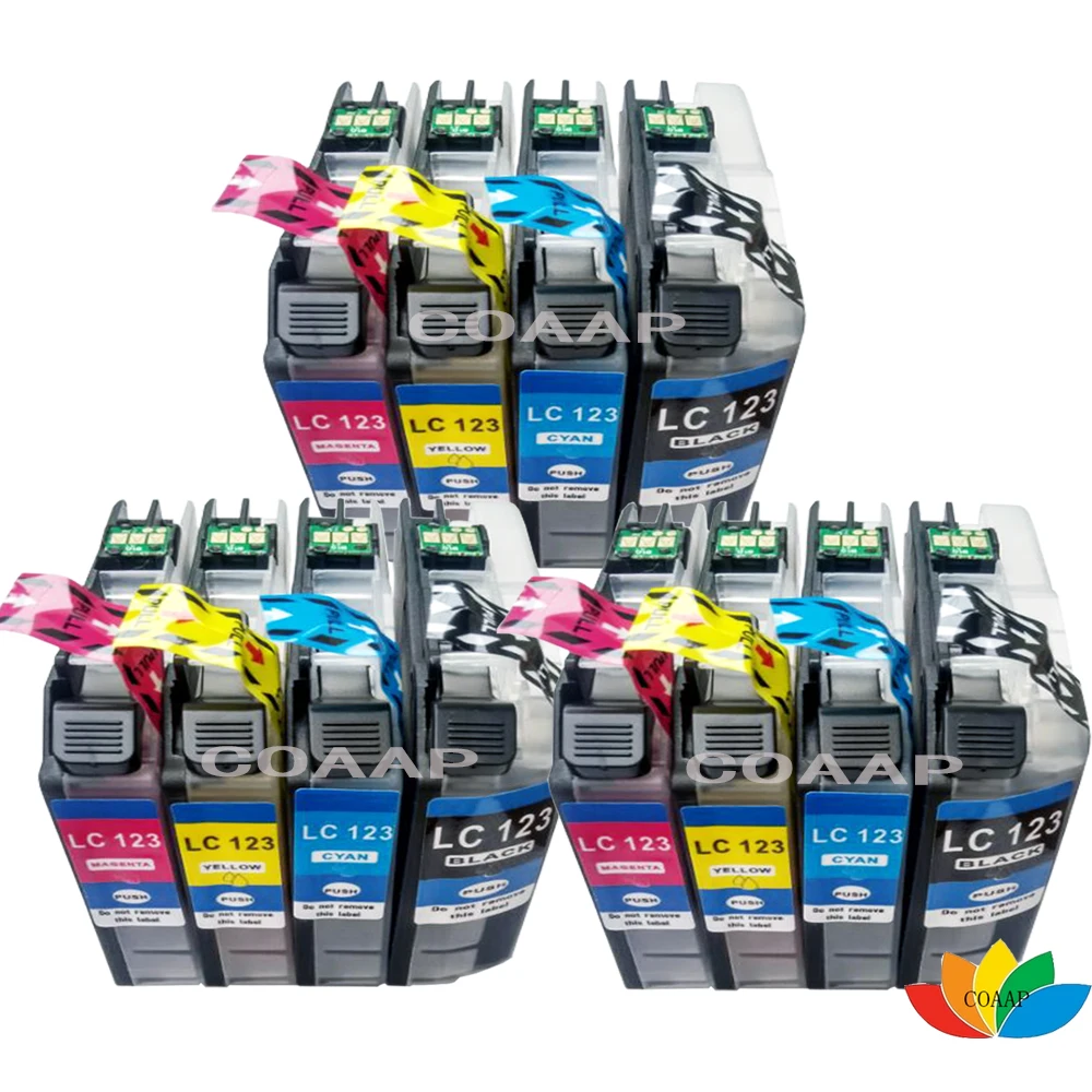 12 Compatible LC127BK LC127C LC127M LC127Y ink cartridge for Brother DCP-J4110DW DCP-J552DW DCP-J752DW DCP-J132W DCP-J152W