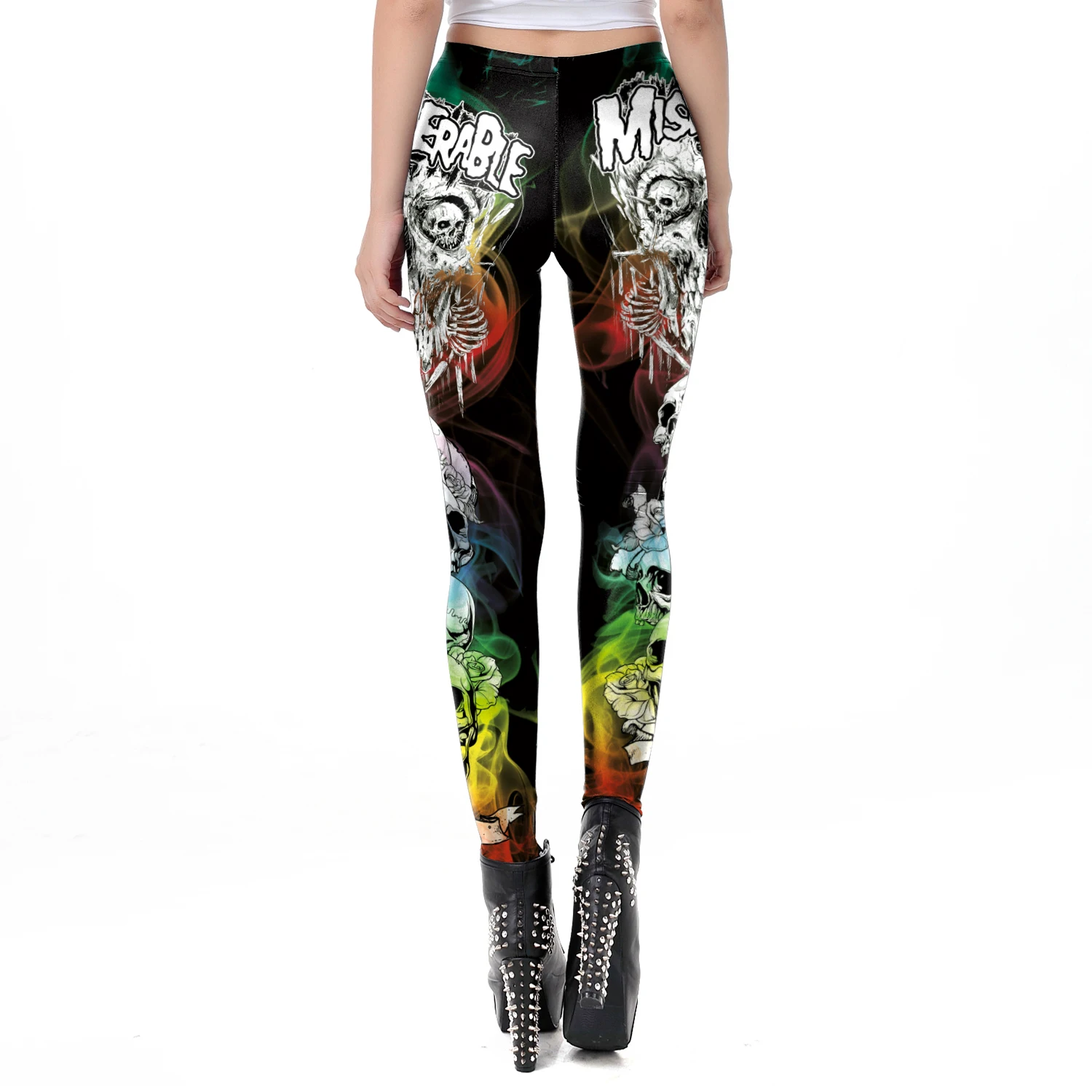 [You\'re My Secret] 2021 Gothic Skull Legging Women Halloween Miserable Ghost Leggings For Fitness High Waist Leggins Ankle Pants