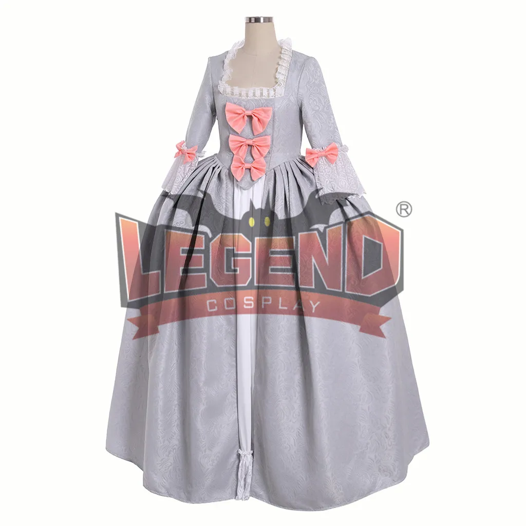 Robe de soirée Marie Antoinette Rococo grise, 18e, sur mesure