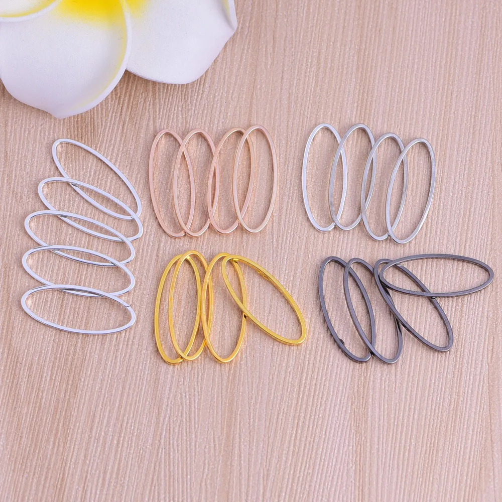 

50pcs/lot 12.5*5.5mm Oval Bend tube hollow Charms Connector Simple handmade craft tag pendants jewelry DIY material