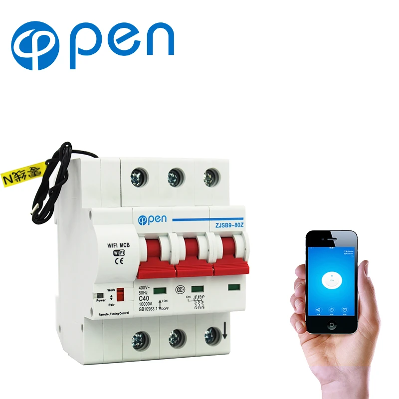 

OPEN 3P 16-125A Remote Control Wifi Circuit Breaker/smart switch/ Intelligent automatic Recloser support alexa and google