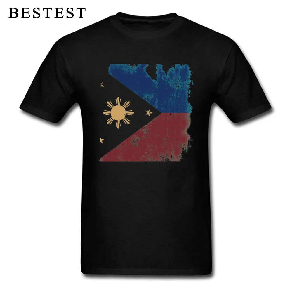 Flag of The Philippines T-shirt Men Art Design T Shirt Male Vintage Sun Print Tops 100% Cotton Tees Custom Punk Clothes Fathers