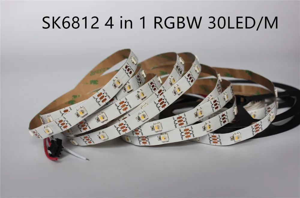 

5m Addressable SK6812 RGBW RGBWW RGBNW led strip 4 Color in 1 Led Non waterproof IP20 30 leds/pixles/m 5V similar WS2812B