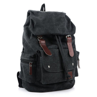 2022 Men Casual Canvas Large Capacity Practical Backpack Casual Travel  Bagpack Teenagers School Bags Black Brown Green WL22