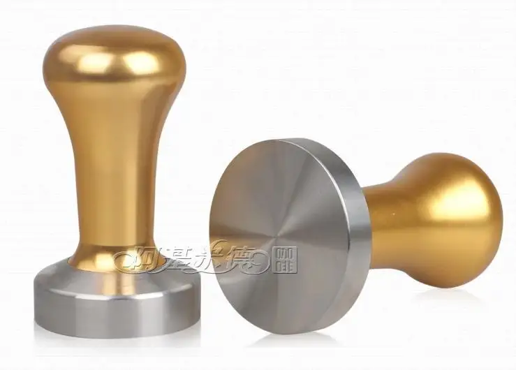 FeiC (Gold-plated Handle 51mm)Generic Stainless Steel Coffee Tamper Barista Espresso Tamper Base Coffee Bean Press