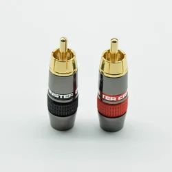 Conector de enchufe Monster Banana de cobre puro chapado en oro, negro rojo, RCA, aleación de Zinc, altavoz de alimentación de Audio, 2 uds./1 par